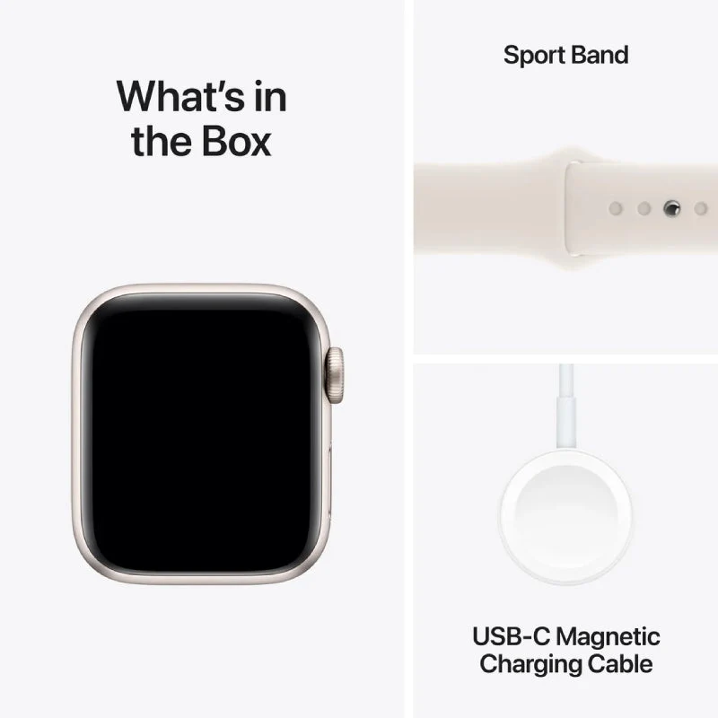 Apple Watch SE (2nd Gen) with Sport Band - LTPO OLED / 40mm / Medium/Large / Bluetooth / Wi-Fi / Starlight