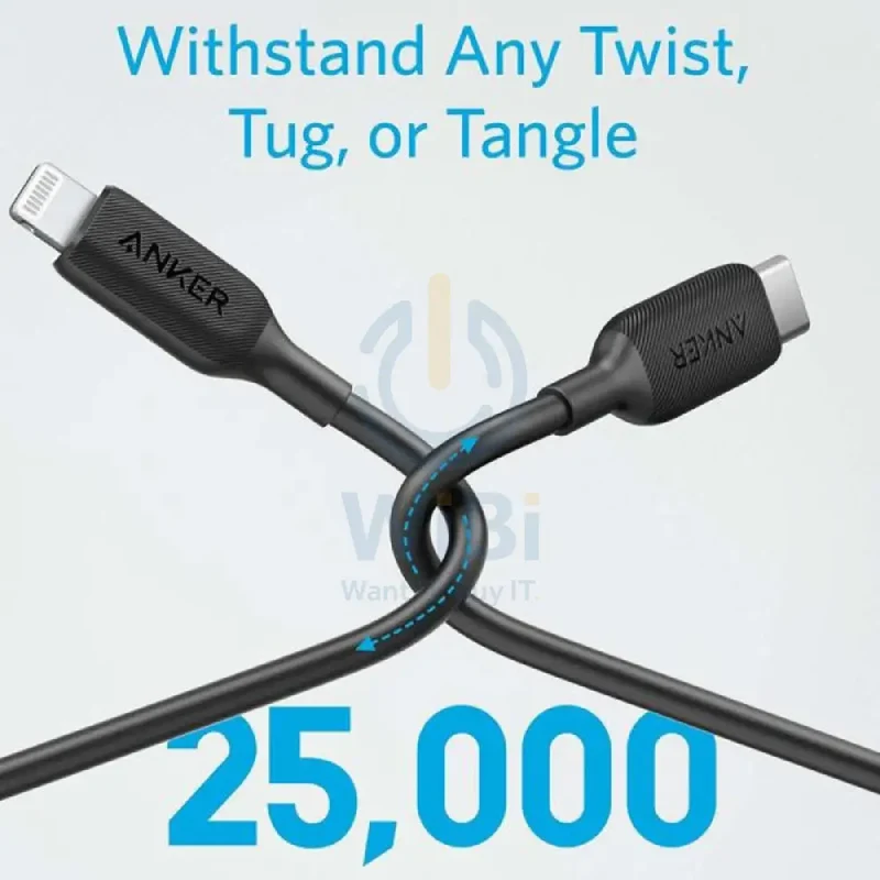 Anker PowerLine III Lightning Cable - USB-C / 0.3 Meter / Black