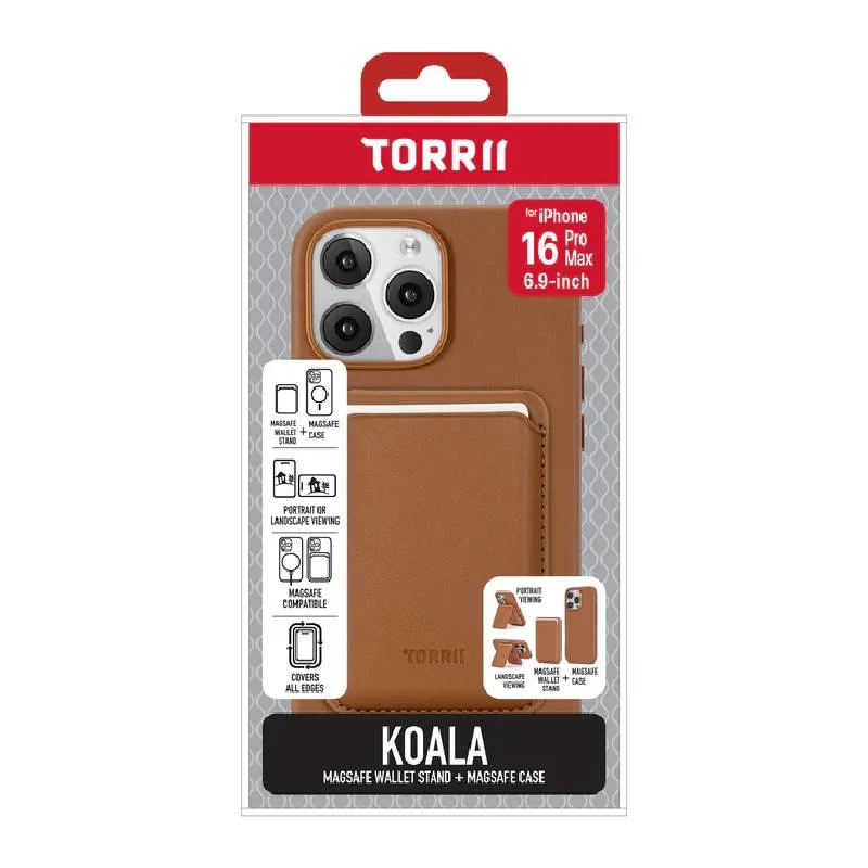 Torrii Koala MagSafe Case with Wallet Stand - Apple iPhone 16 Pro Max / Brown
