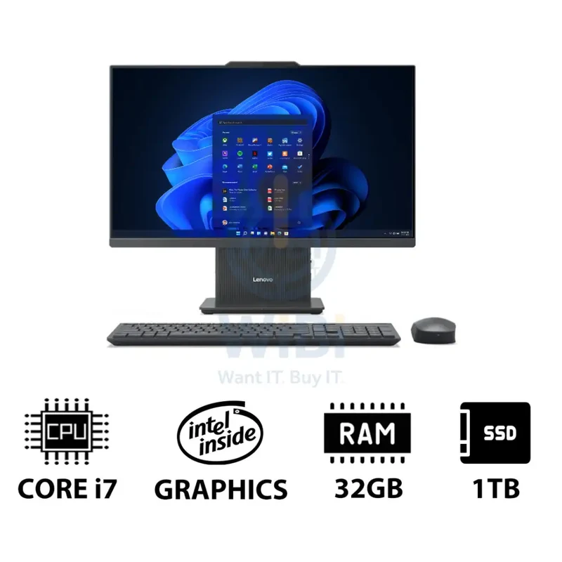 Lenovo IdeaCentre Gen 9 AIO PC - i7 / 32GB / 1TB (NVMe M.2 SSD) / 23.8" FHD Non-Touch / Win 11 Pro / 1YW / Luna Grey - Desktop