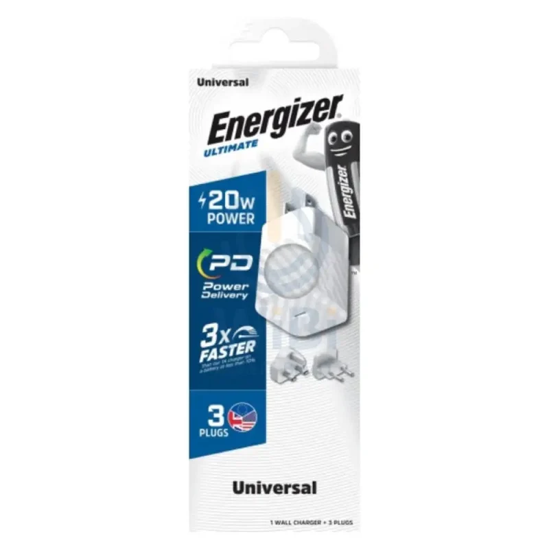 Energizer Ultimate Wall Charger with Universal Plug - 20W / Type-C / White