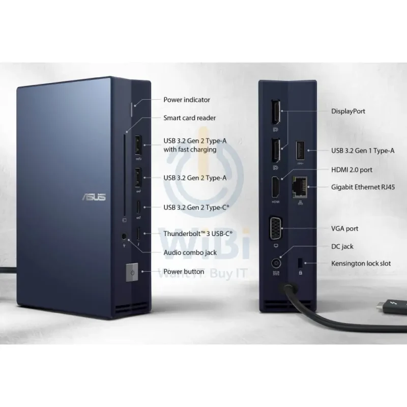 ASUS SimPro Dock 2 - USB 3.0 / HDMI 2.0 / Thunderbolt 3.0 / Smart Card Reader