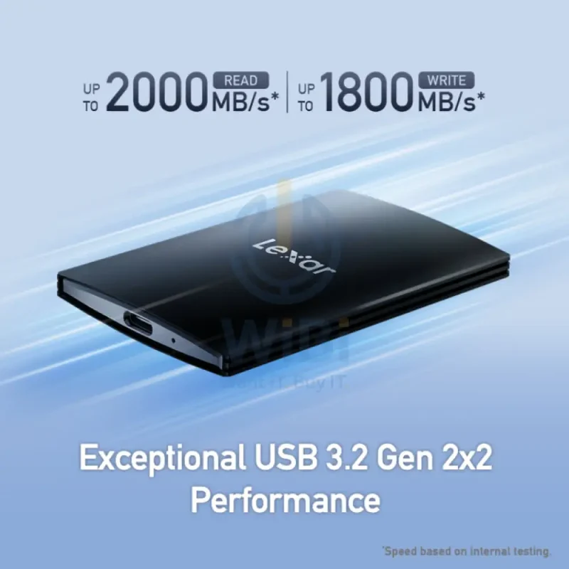 Lexar SL500 Portable SSD - 2TB / Up to 2000MB/s / USB-C 3.2 Gen2x2 / External SSD (Solid State Drive)