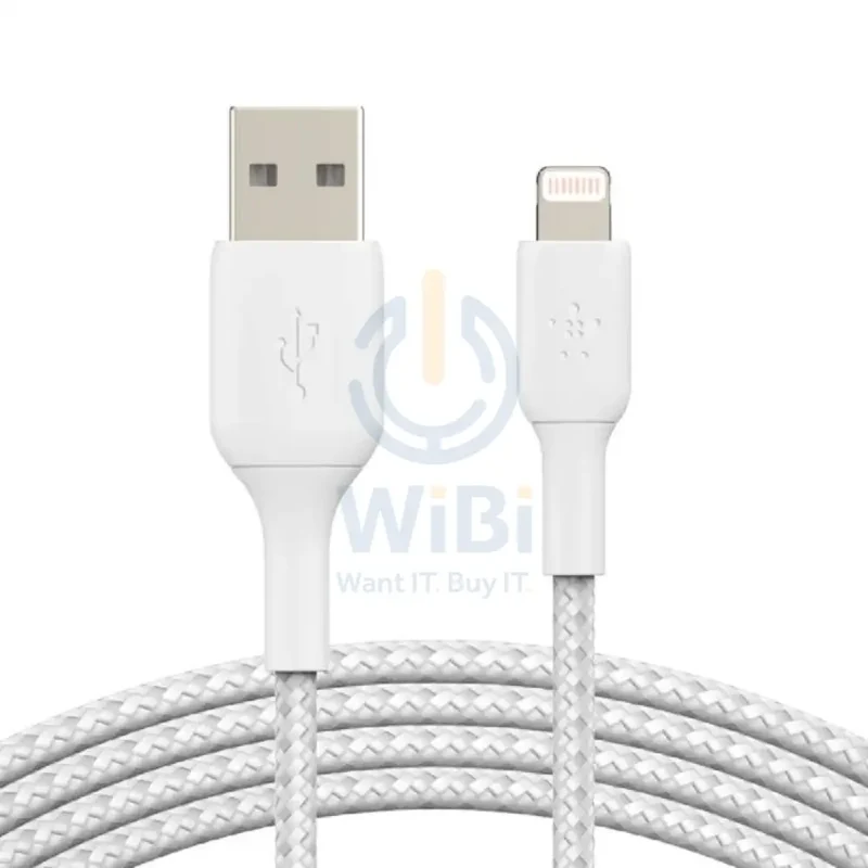Belkin Premium Braided Cable - 1 Meter / USB-A / Lightning / White