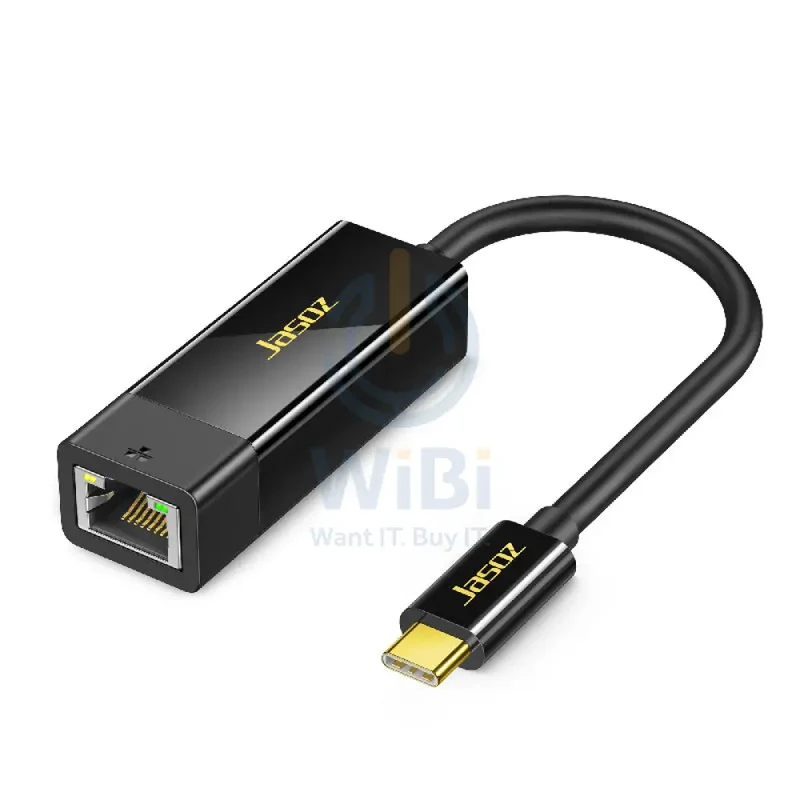 بطاقة شبكة جاسوز F107 تايب سي إلى RJ45 جيجابت، أسود