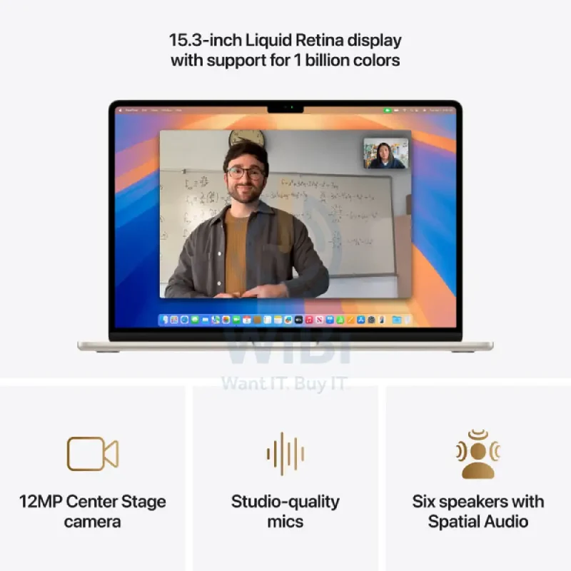 Apple MacBook Air - 15.3" / M4 / 10-Core CPU / 10-Core GPU / 16-Core Neural Engine / 24GB RAM / 512GB SSD / Arabic/English / Starlight / 1YW