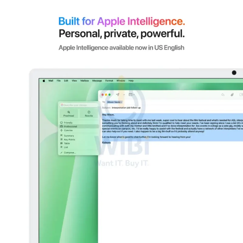 Apple iMac - 24" Standard Glass / M4 / 10-Core CPU / 10-Core GPU / 16 Core Neural Engine / 16GB RAM / 512GB SSD / Arb/Eng / Green / 1YW