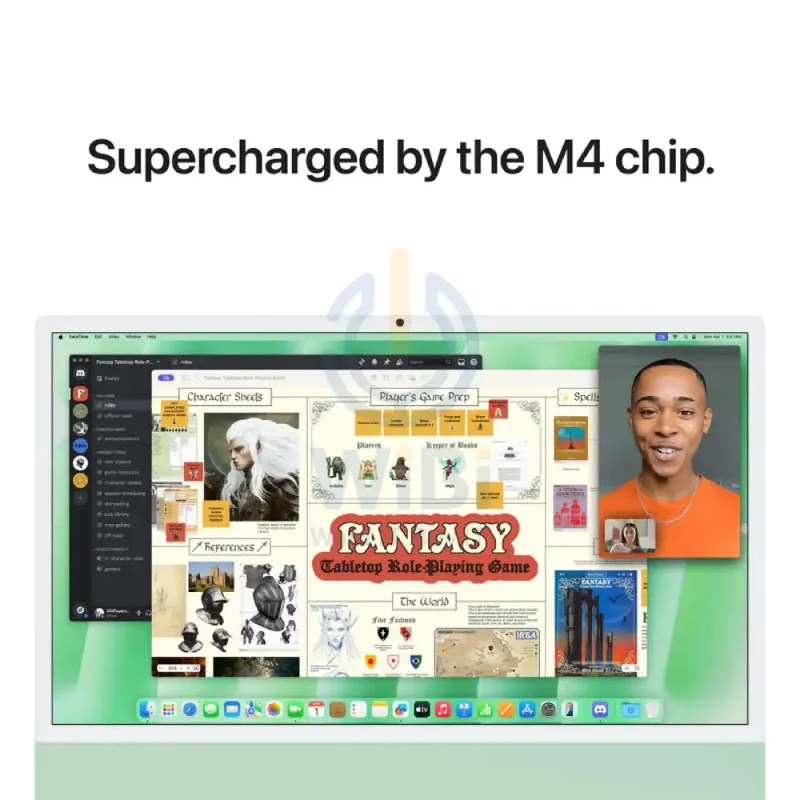 Apple iMac - 24" Standard Glass / M4 / 10-Core CPU / 10-Core GPU / 16 Core Neural Engine / 16GB RAM / 512GB SSD / Arb/Eng / Green / 1YW