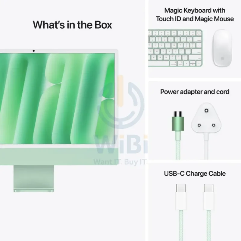 Apple iMac - 24" Standard Glass / M4 / 10-Core CPU / 10-Core GPU / 16 Core Neural Engine / 16GB RAM / 512GB SSD / Arb/Eng / Green / 1YW