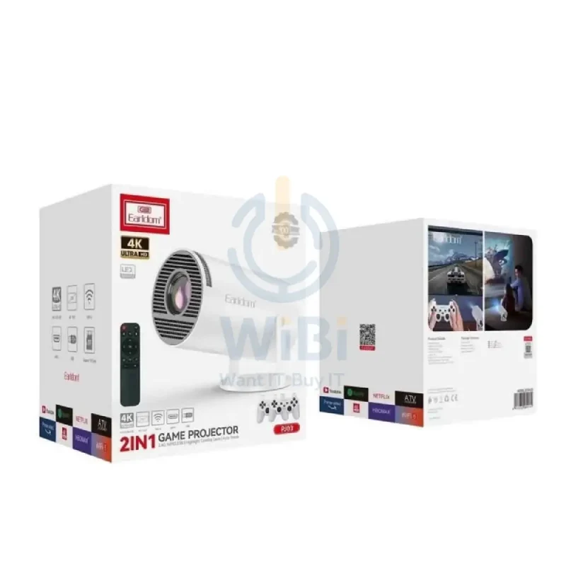 Earldom ET-PJ03 2-in-1 Game Projector - HD / Bluetooth / White
