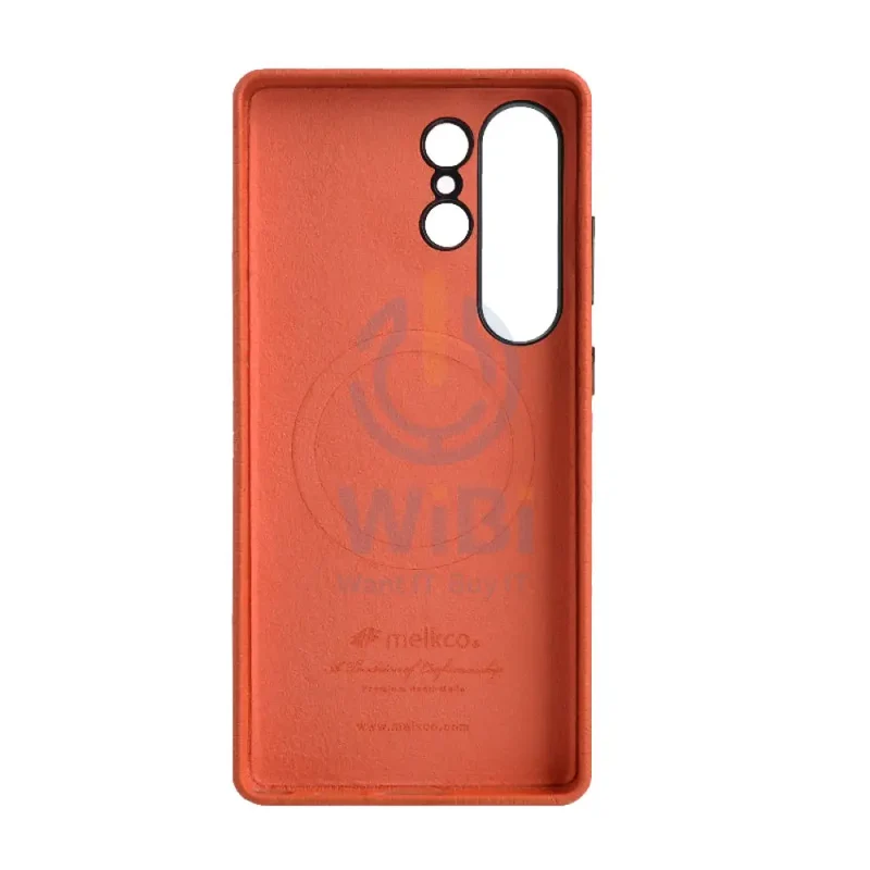 Melkco Origin Series Premium Leather Regal Snap MagSafe Cover - Samsung Galaxy S25 Ultra / Orange