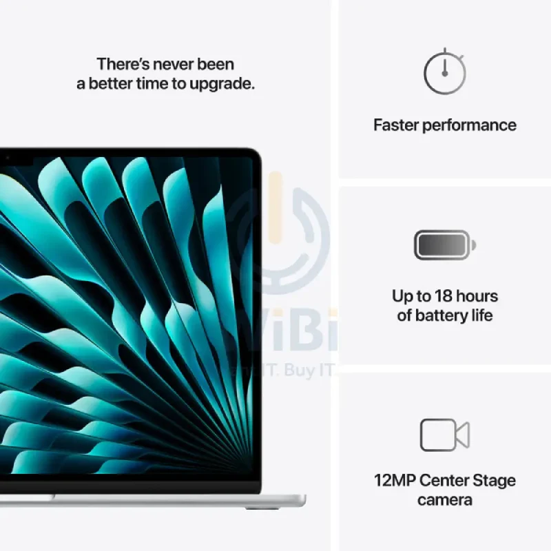 Apple MacBook Air - 15.3" / M4 / 10-Core CPU / 10-Core GPU / 16-Core Neural Engine / 16GB RAM / 512GB SSD / Arabic/English / Silver / 1YW