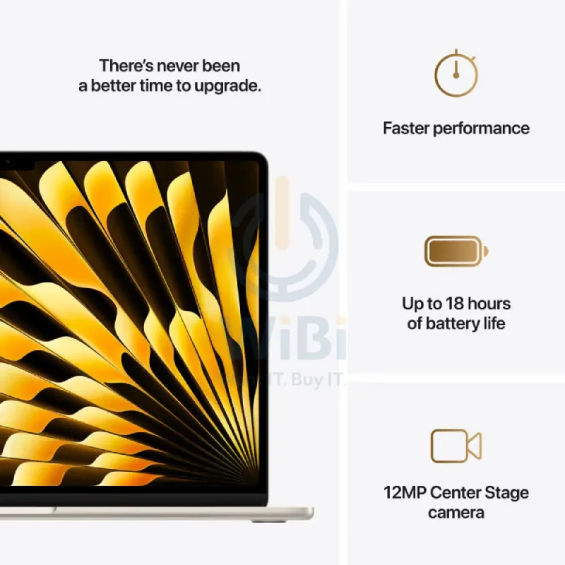 Apple MacBook Air - 15.3" / M4 / 10-Core CPU / 10-Core GPU / 16-Core Neural Engine / 16GB RAM / 256GB SSD / Arabic/English / Starlight / 1YW