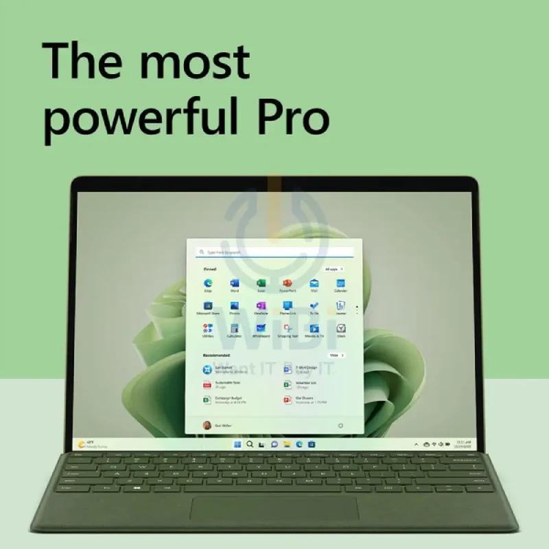 Microsoft Surface Pro 9 - 13.0" / i5 / 8GB / 256GB SSD / Win 11 Pro / Forest / Business Edition + Microsoft Surface Pro Keyboard - Magnetic / Arabic/English / Black - Keyboard