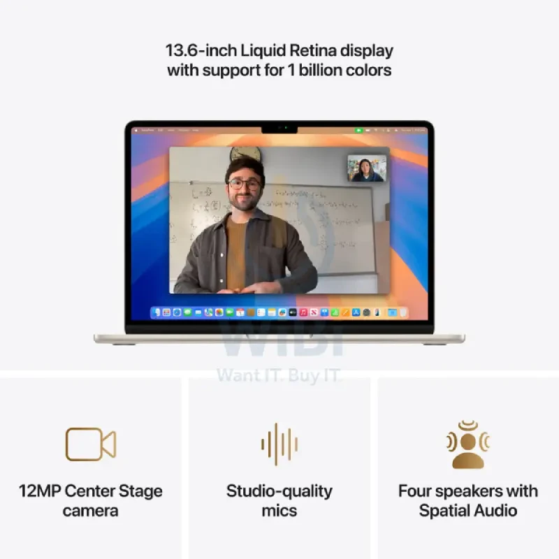 Apple MacBook Air - 13.6" / M4 / 10-Core CPU / 10-Core GPU / 16-Core Neural Engine / 24GB RAM / 512GB SSD / Arabic/English / Starlight / 1YW