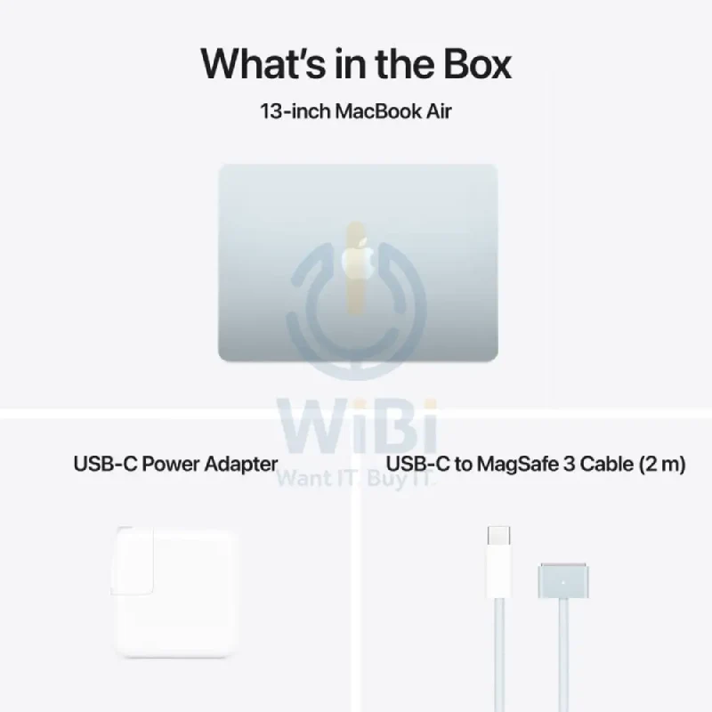 Apple MacBook Air - 13.6" / M4 / 10-Core CPU / 10-Core GPU / 16-Core Neural Engine / 24GB RAM / 512GB SSD / Arabic/English / Sky Blue / 1YW