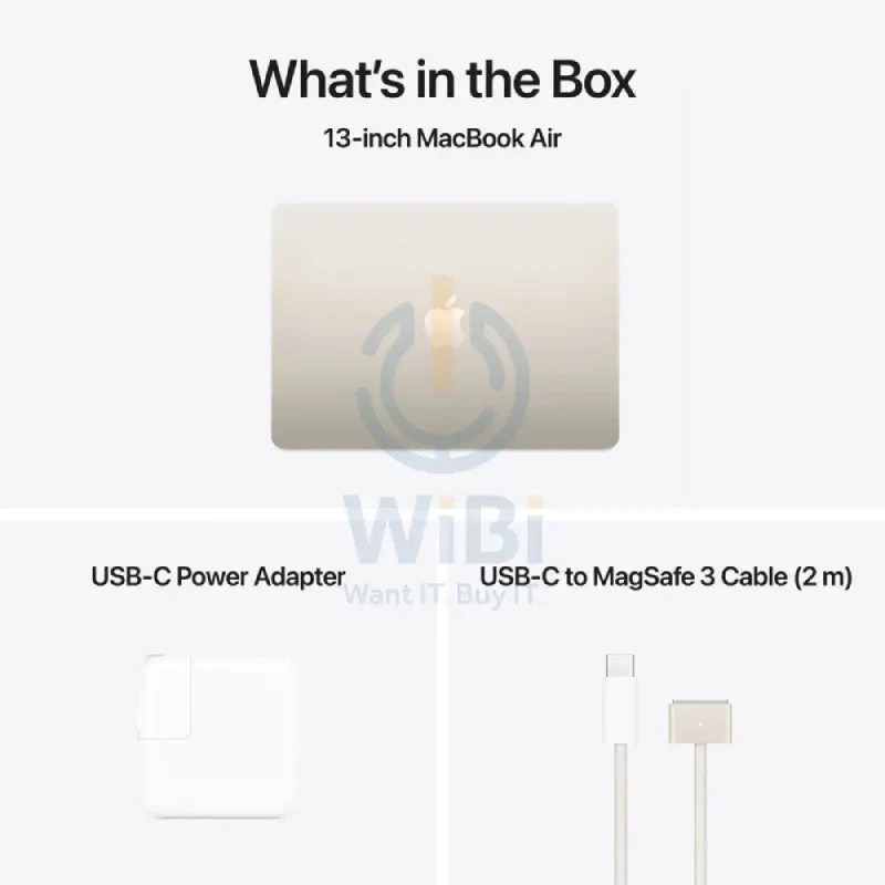 Apple MacBook Air - 13.6" / M4 / 10-Core CPU / 10-Core GPU / 16-Core Neural Engine / 16GB RAM / 512GB SSD / Arabic/English / Starlight / 1YW