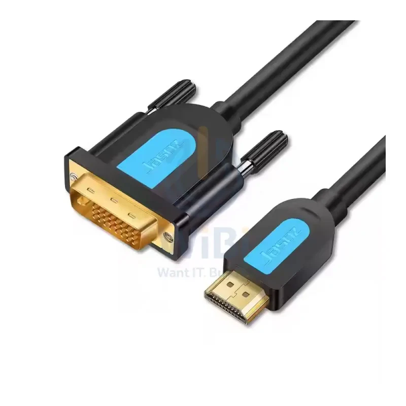 كابل جازوز A105 HDMI إلى DVI، بدقة 1080P، بطول 1.5 متر، باللون الأسود