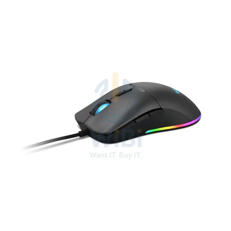 ماوس ألعاب لينوفو M210 بإضاءة RGB، دقة 800 نقطة لكل بوصة / منفذ USB-A / باللون الأسود