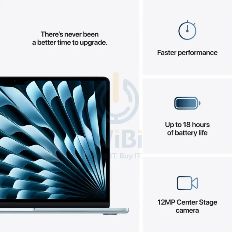 Apple MacBook Air - 13.6" / M4 / 10-Core CPU / 8-Core GPU / 16-Core Neural Engine / 16GB RAM / 256GB SSD / Arabic/English / Sky Blue / 1YW