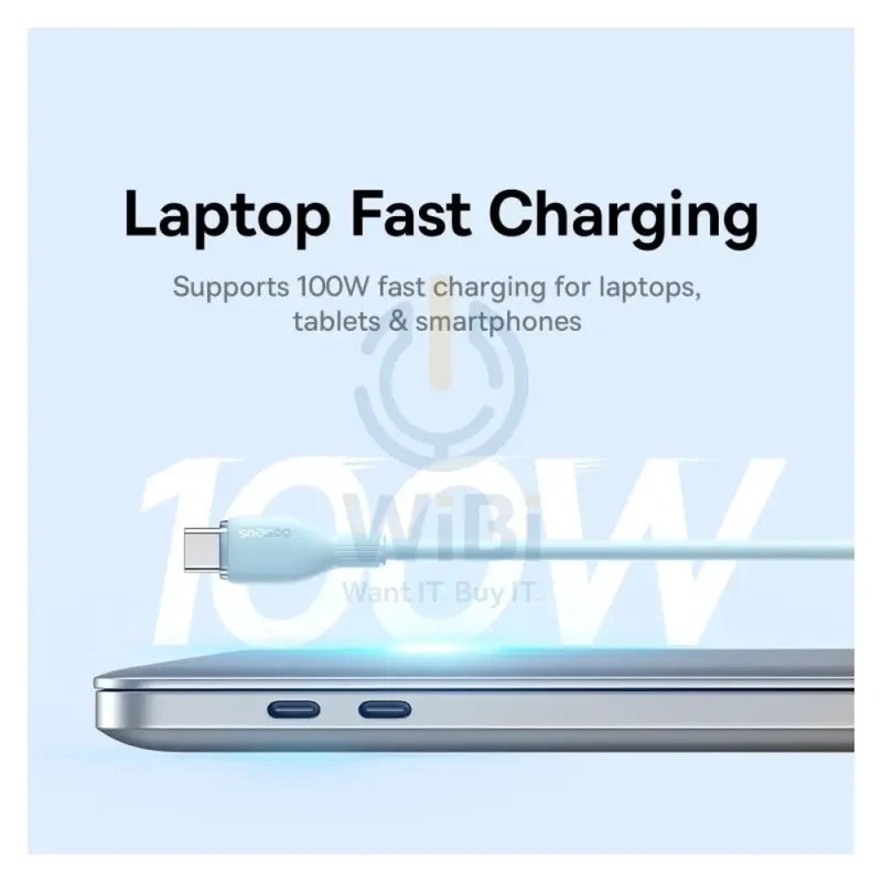 Baseus Pudding Series Fast Charging Cable - Type-C / 1.2 Meter / 100W / Galaxy Blue