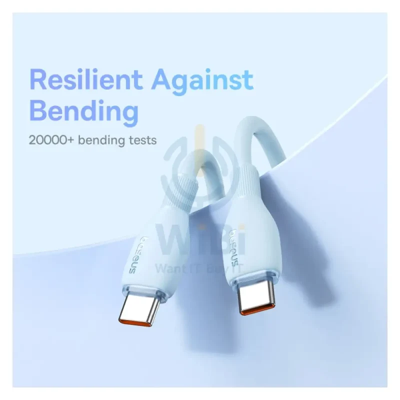 Baseus Pudding Series Fast Charging Cable - Type-C / 1.2 Meter / 100W / Galaxy Blue