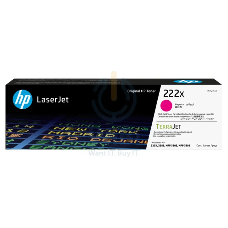 HP 222X Magenta Original LaserJet Toner Cartridge - 2500 Pages / Magenta Color / Toner Cartridge
