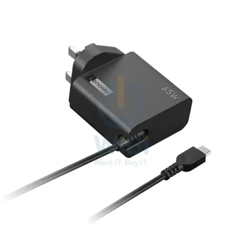 Lenovo USB-C Wall Adaptor-UK Pin - 65W / USB-C / Black