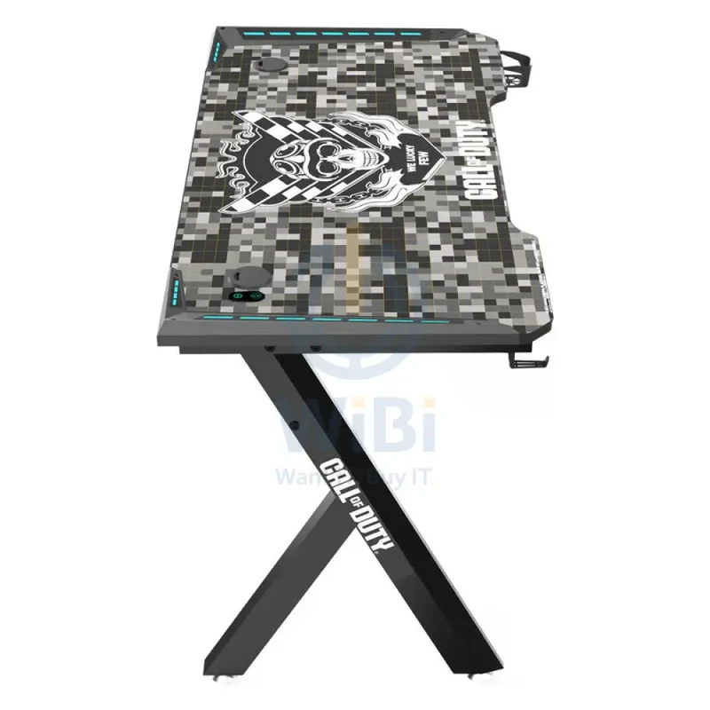 GameOn Hawksbill Series RGB Flowing Light Gaming Desk - Call Of Duty (COD) / Black Gray
