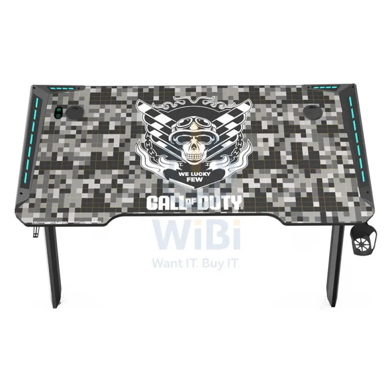 GameOn Hawksbill Series RGB Flowing Light Gaming Desk - Call Of Duty (COD) / Black Gray