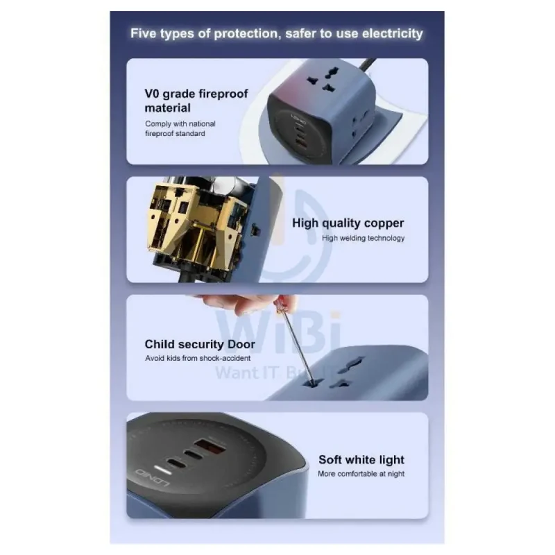 LDNIO SC3319 Universal Power Socket Cube - Blue