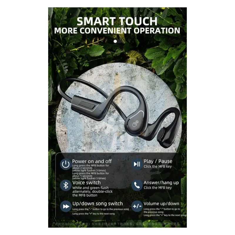 DUDAO U2PRO Premium Bone Conduction Wireless Neckband - On-Ear / Bluetooth / Black