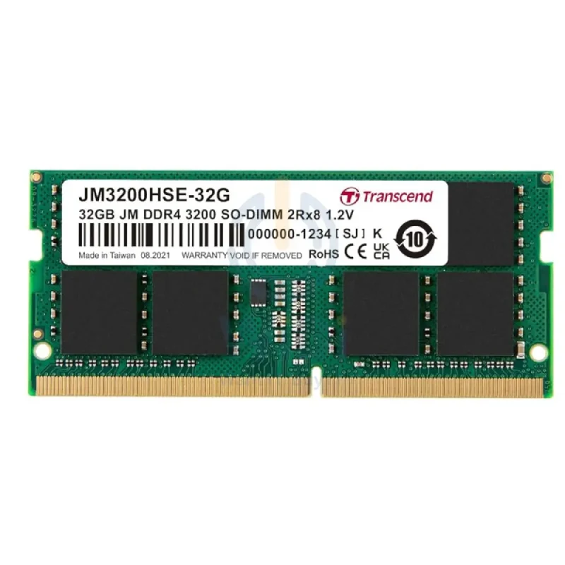 Transcend SO-DIMM Laptop Memory - 32GB / DDR4 / 3200 MHz / Memory Module