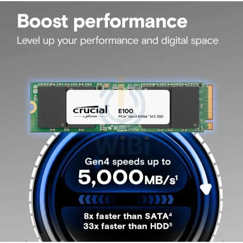 Crucial E100 - 1TB / M.2 2280 / 5000 MB/s / PCIe 4.0 - SSD (Solid State Drive)