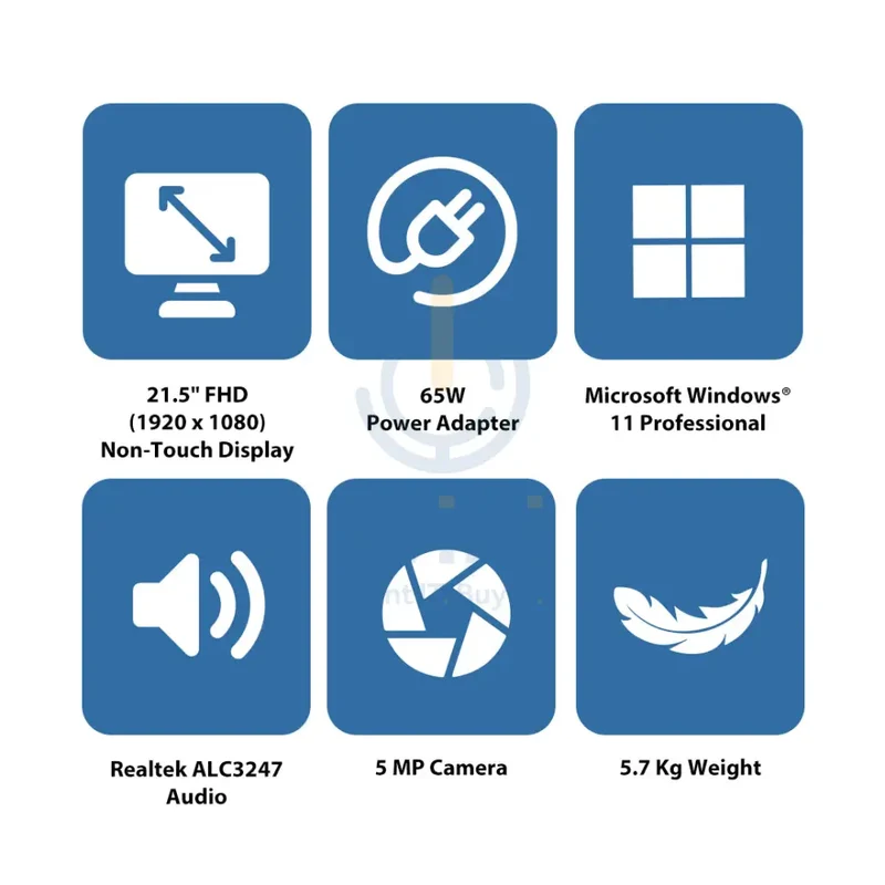 HP 200 G4 AIO PC - i5 / 64GB / 1TB (NVME M.2 SSD) / 21.5" FHD Non-Touch / Win 11 Pro / 1YW / Snow White - Desktop