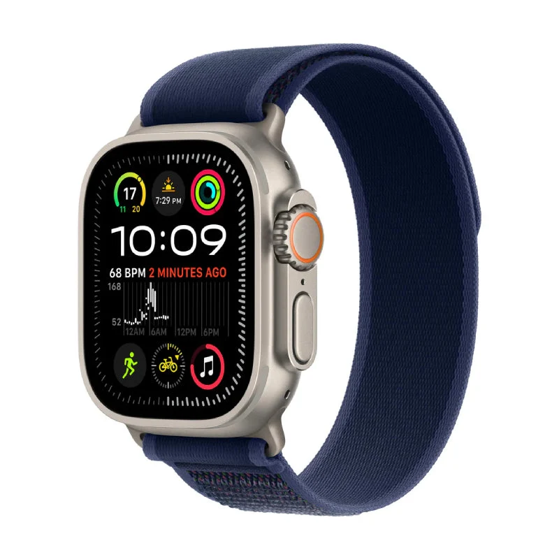 Apple Watch Ultra 2 (2024) - LTPO OLED / 64GB / 49mm / Small/Medium / Bluetooth / Wi-Fi / Cellular / Titanium Blue Trail Loop