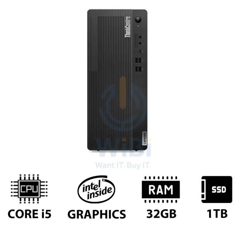 Lenovo ThinkCentre M70t Gen 5 - i5 / 32GB / 1TB (NVMe M.2 SSD) / Win 11 Pro / 1YW - Desktop