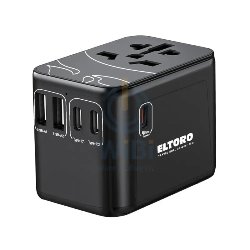 Eltoro Travel Bull Adapter - 35W / USB-A / USB-C / Black