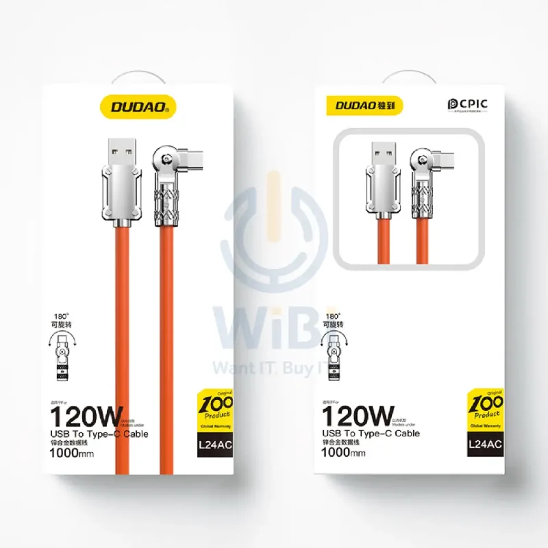 DUDAO L24AC Data Cable - 1 Meter / 120W / Orange