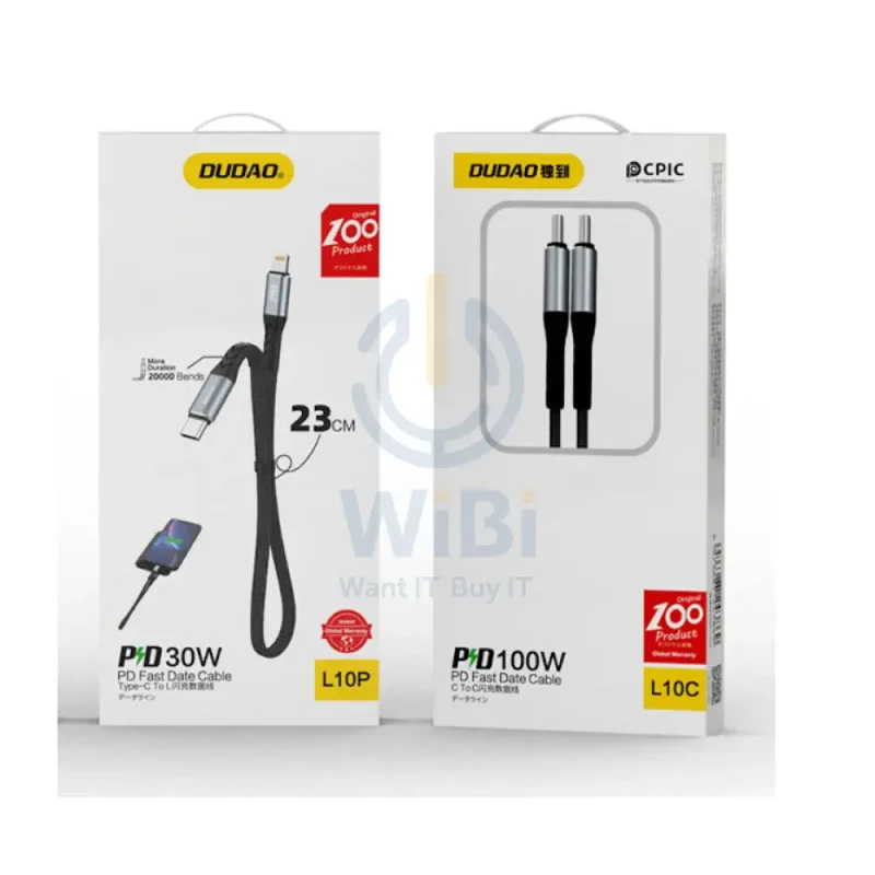 DUDAO L10P PD Fast Charging Data Cable - 23CM / 20W / Type-C / Black