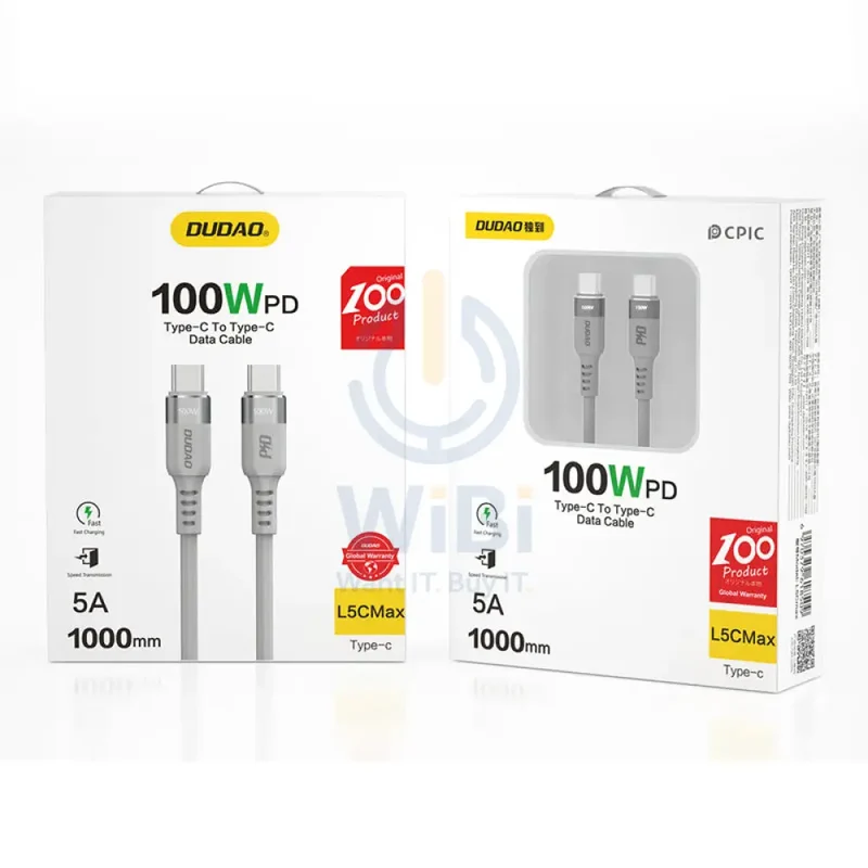 DUDAO L5CMAX Data Cable - 1 Meter / 100W / Type-C / Grey