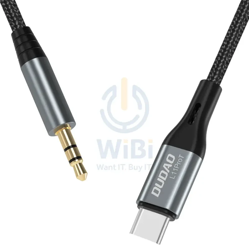 DUDAO L11PROT Type-C To 3.5mm Aux Cable - 1 Meter / Grey