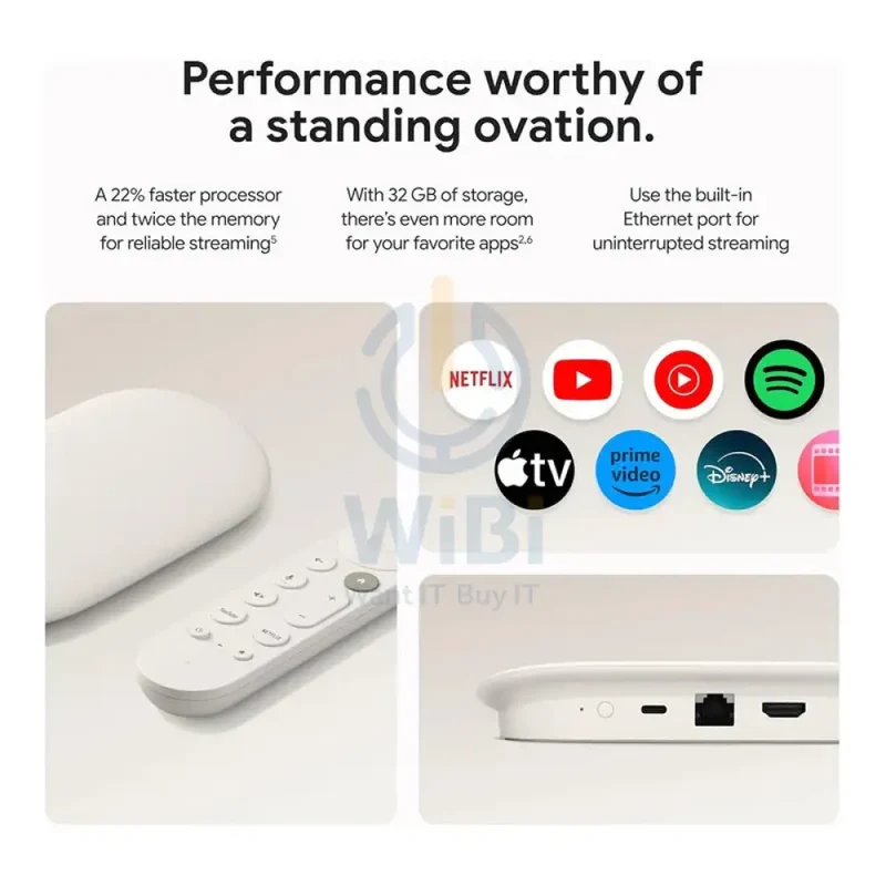 Google 4K HDR 32GB TV Streamer - White