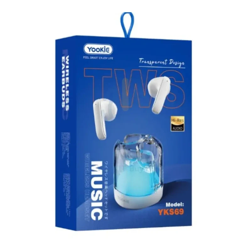 YOOKIE YKS69 Transparent TWS Earbuds - 300mAh / White