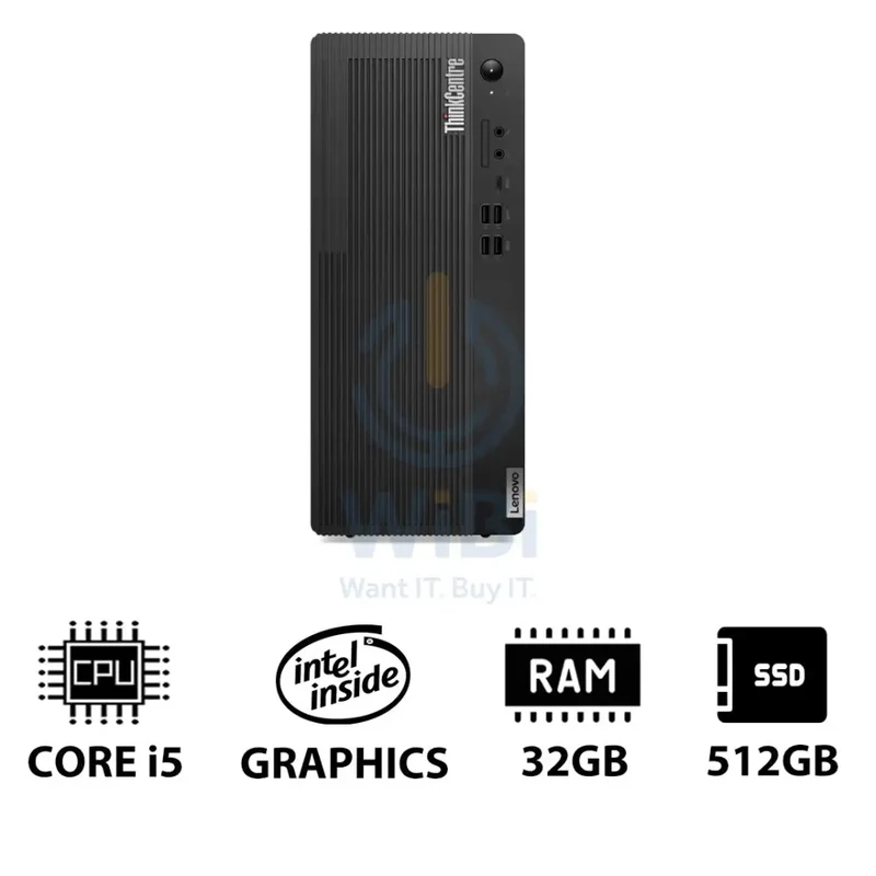 Lenovo ThinkCentre M70t Gen 5 - i5 / 32GB / 512GB (NVMe M.2 SSD) / Win 11 Pro / 1YW - Desktop