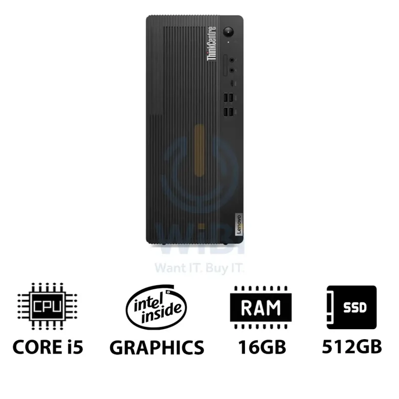 Lenovo ThinkCentre M70t Gen 5 - i5 / 16GB / 512GB (NVMe M.2 SSD) / Win 11 Pro / 1YW - Desktop