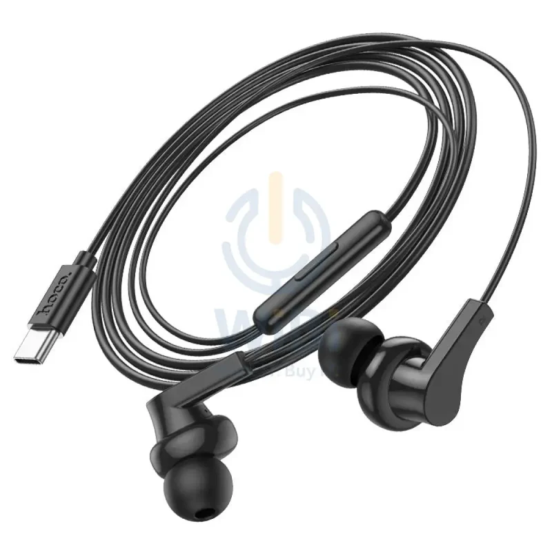 HOCO M114 Wired Earphone - USB-C / 1.2 Meter / Black