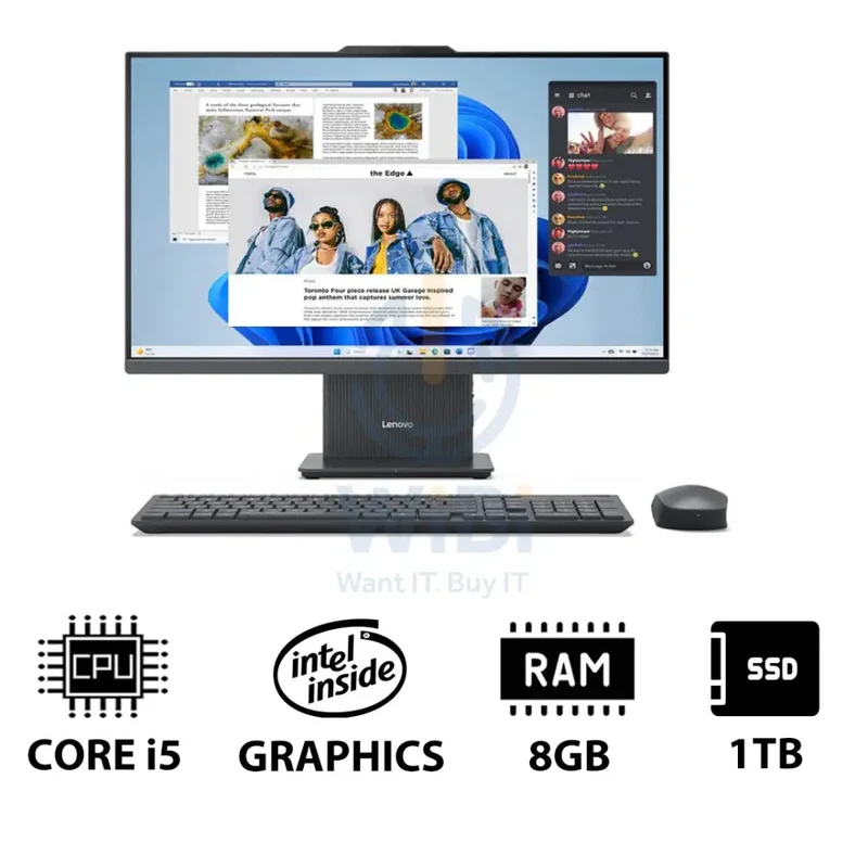 Lenovo IdeaCentre Gen 9 AIO PC - i5 / 8GB / 1TB (NVMe M.2 SSD) / 23.8" FHD Non-Touch / DOS (Without OS) / 1YW / Luna Grey - Desktop