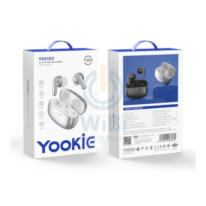 YOOKIE YKS103 TWS Wireless Earbuds - 300mAh / Silver