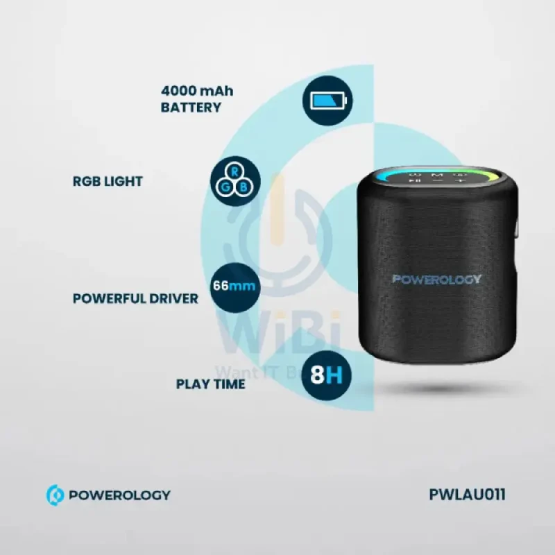 Powerology Portable Loud Speaker - Bluetooth / Black